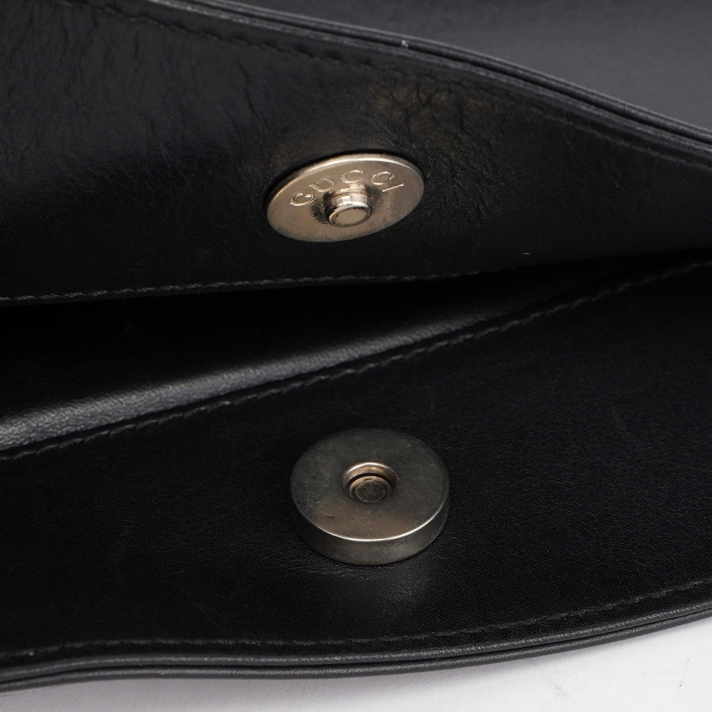 Black Calfskin Hobo Shoulder Bag