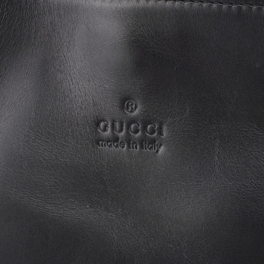 Black Calfskin Hobo Shoulder Bag
