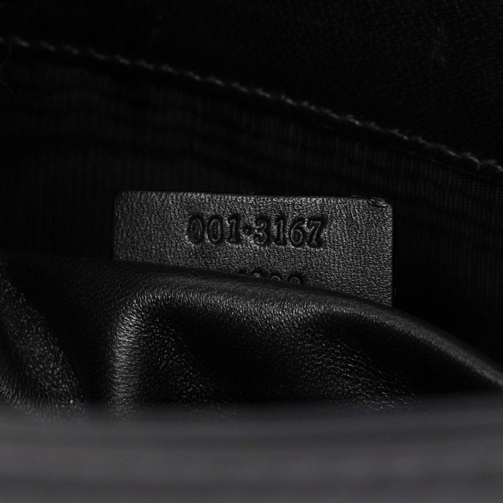 Black Calfskin Hobo Shoulder Bag