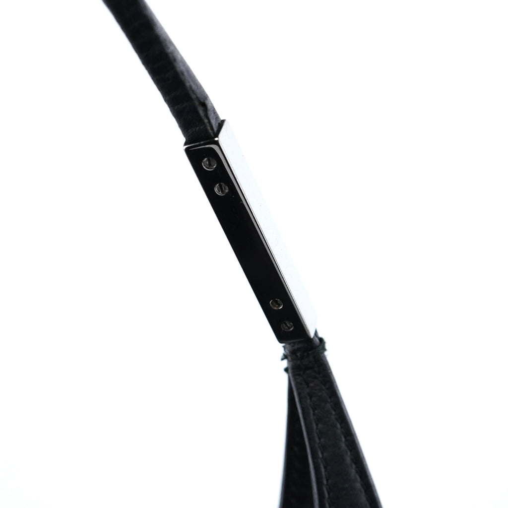 Black Calfskin Hobo Shoulder Bag