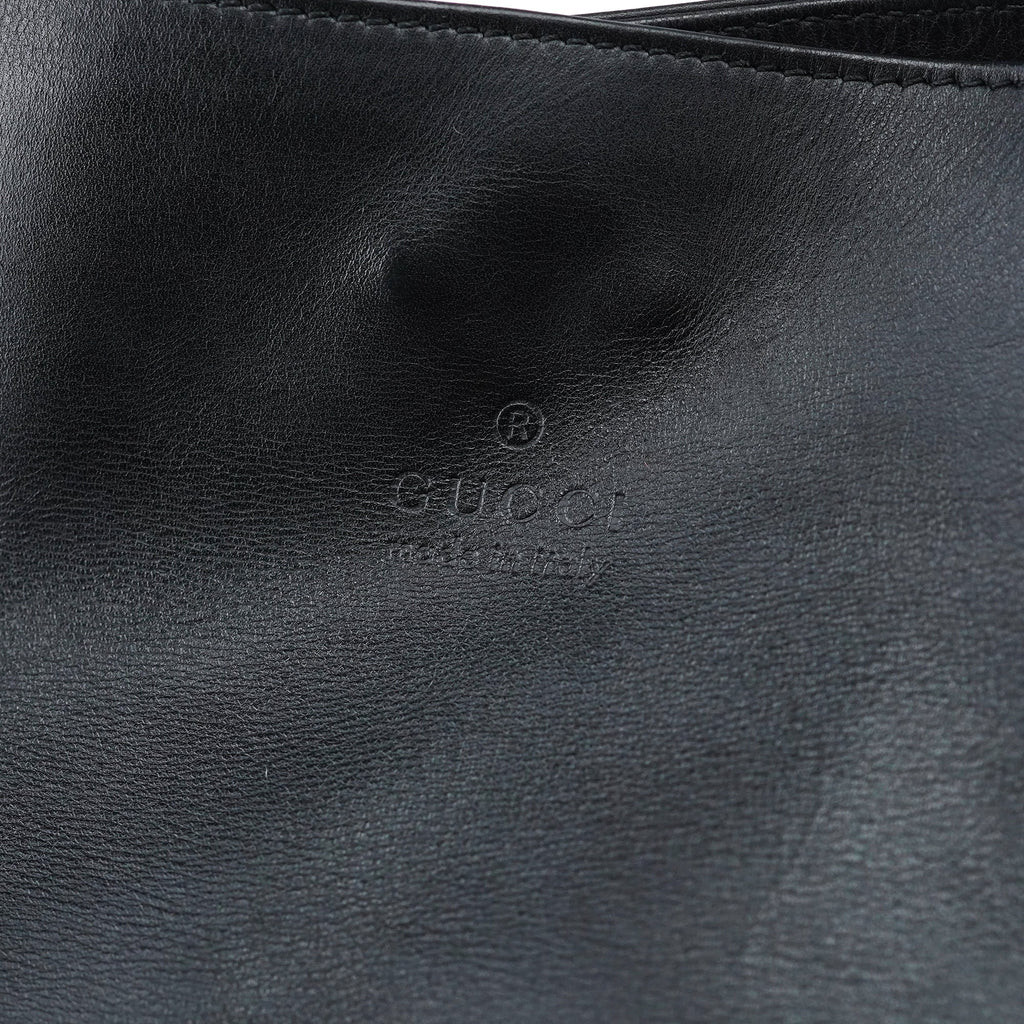 Black Calfskin Hobo Shoulder Bag