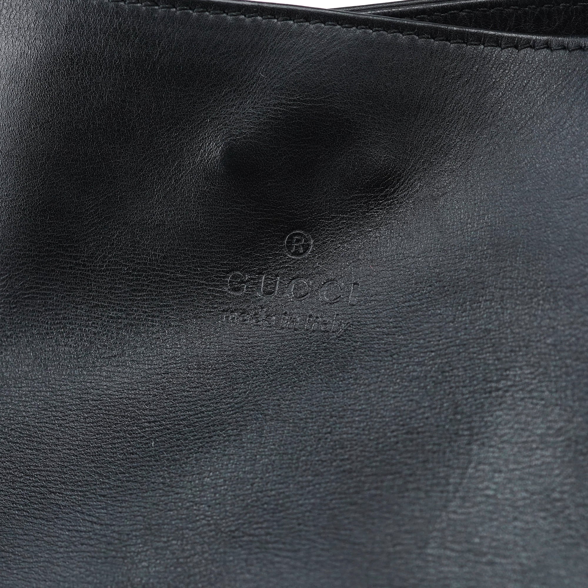 Black Calfskin Hobo Shoulder Bag