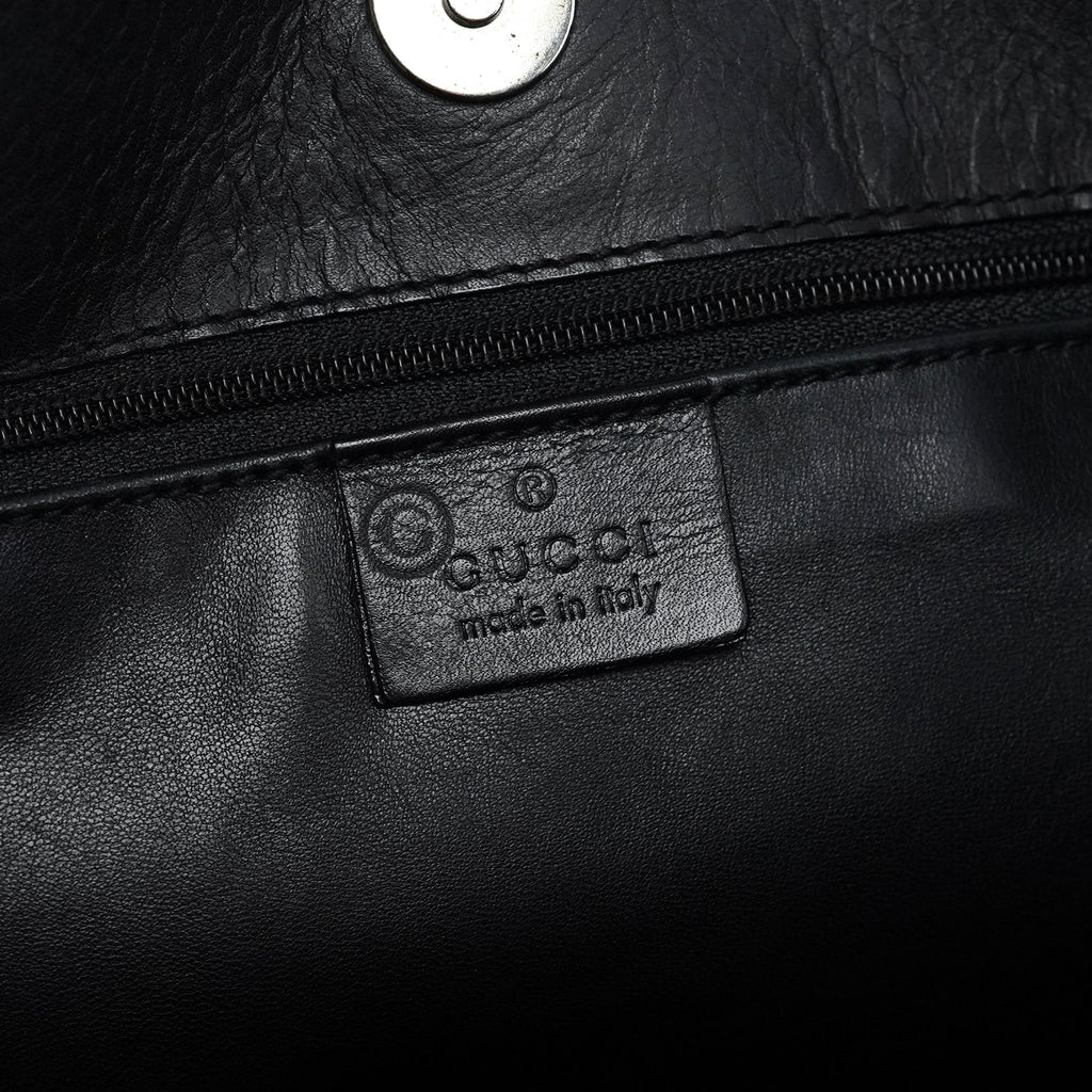 Black Calfskin Hobo Shoulder Bag