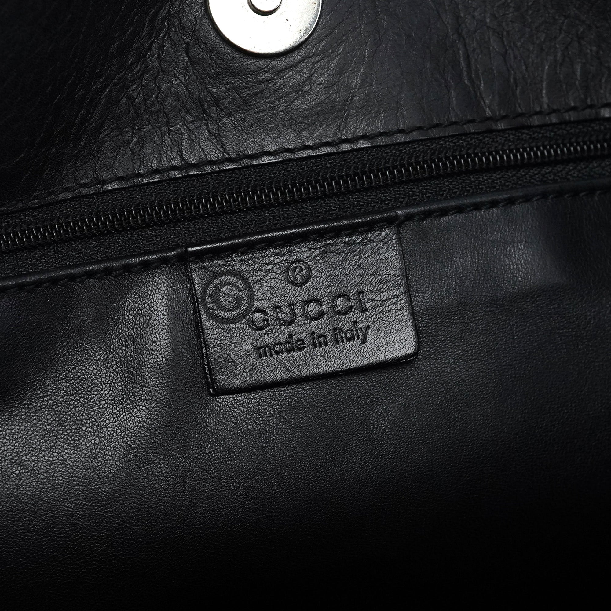 Black Calfskin Hobo Shoulder Bag