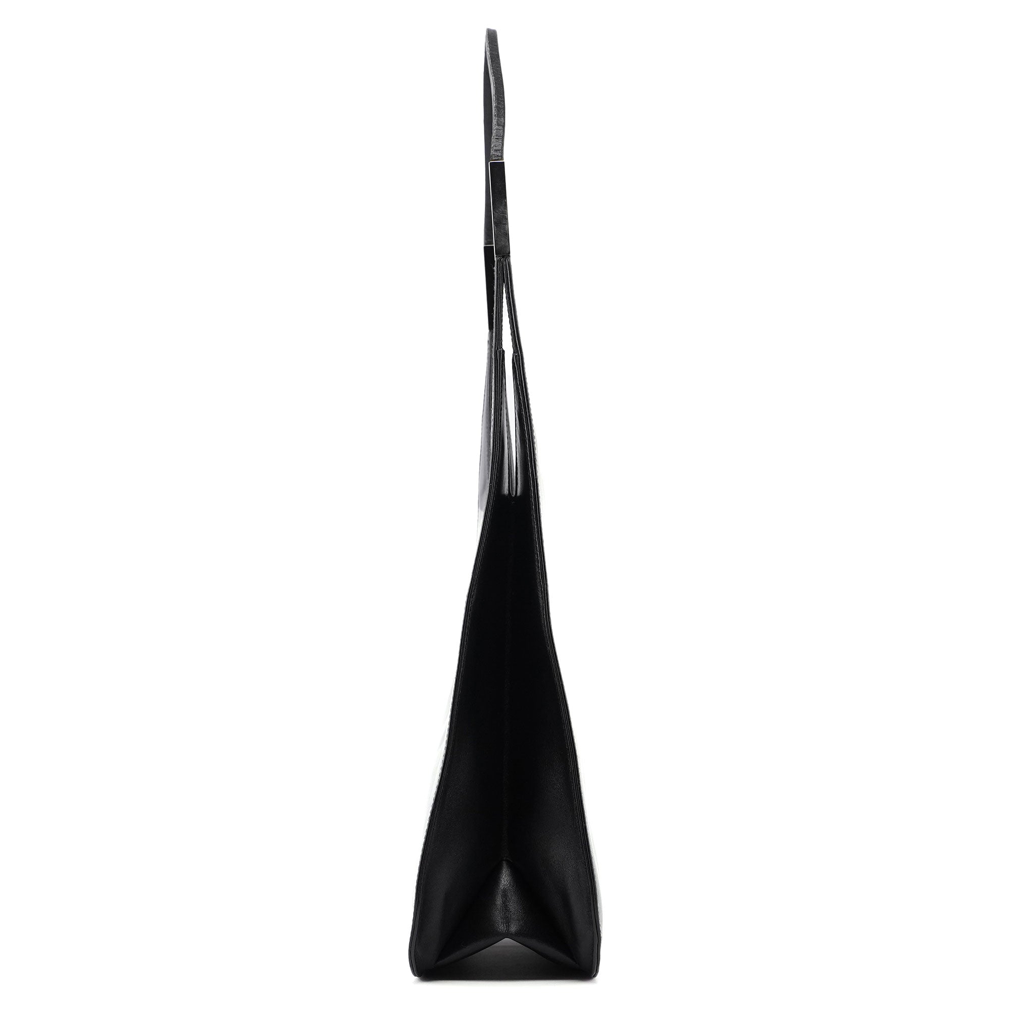 Black Calfskin Hobo Shoulder Bag
