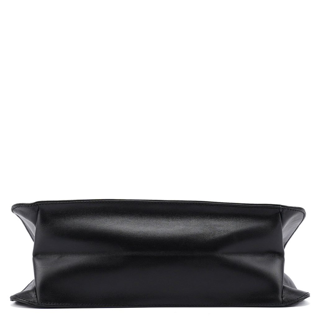 Black Calfskin Hobo Shoulder Bag