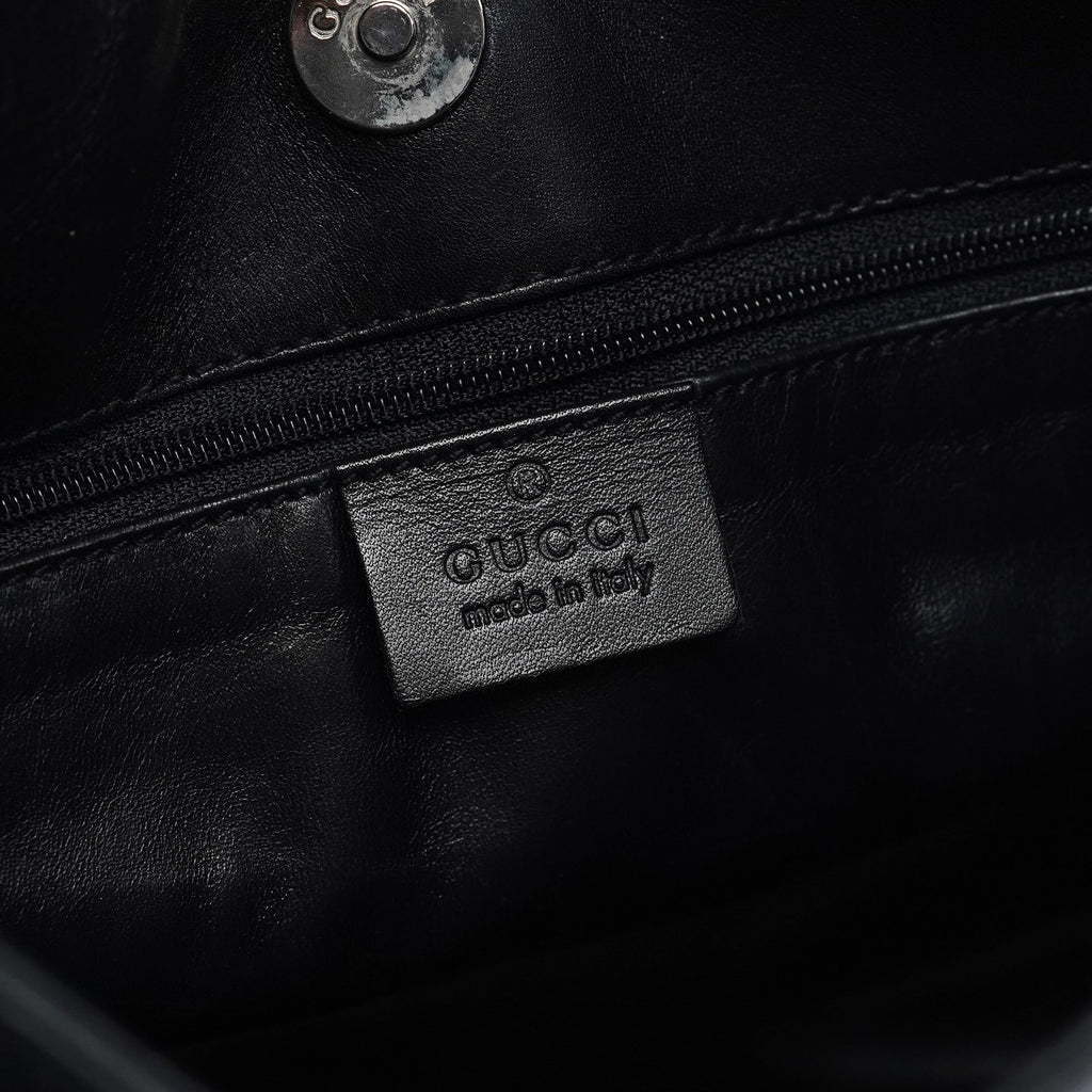 Black Calfskin Hobo Shoulder Bag