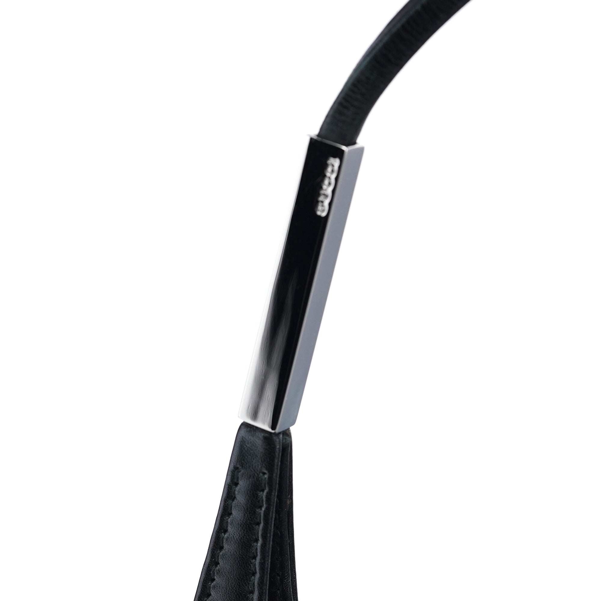 Black Calfskin Hobo Shoulder Bag