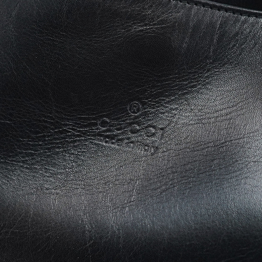 Black Calfskin Hobo Shoulder Bag