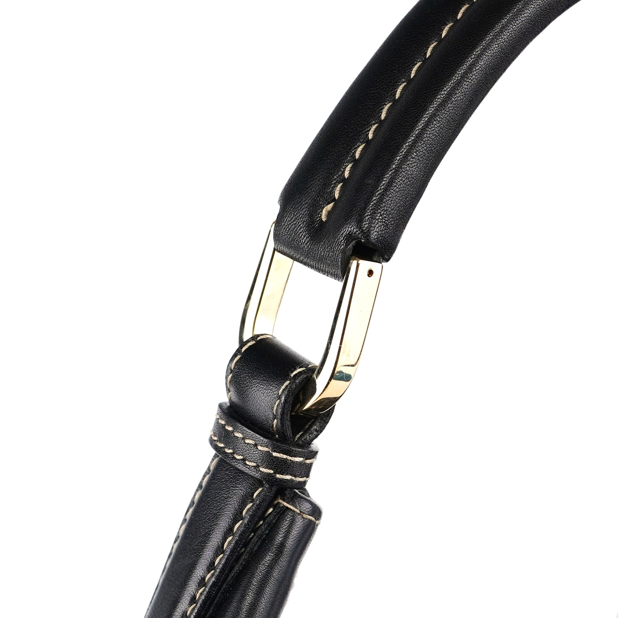 Black Calfskin Hobo Shoulder Bag