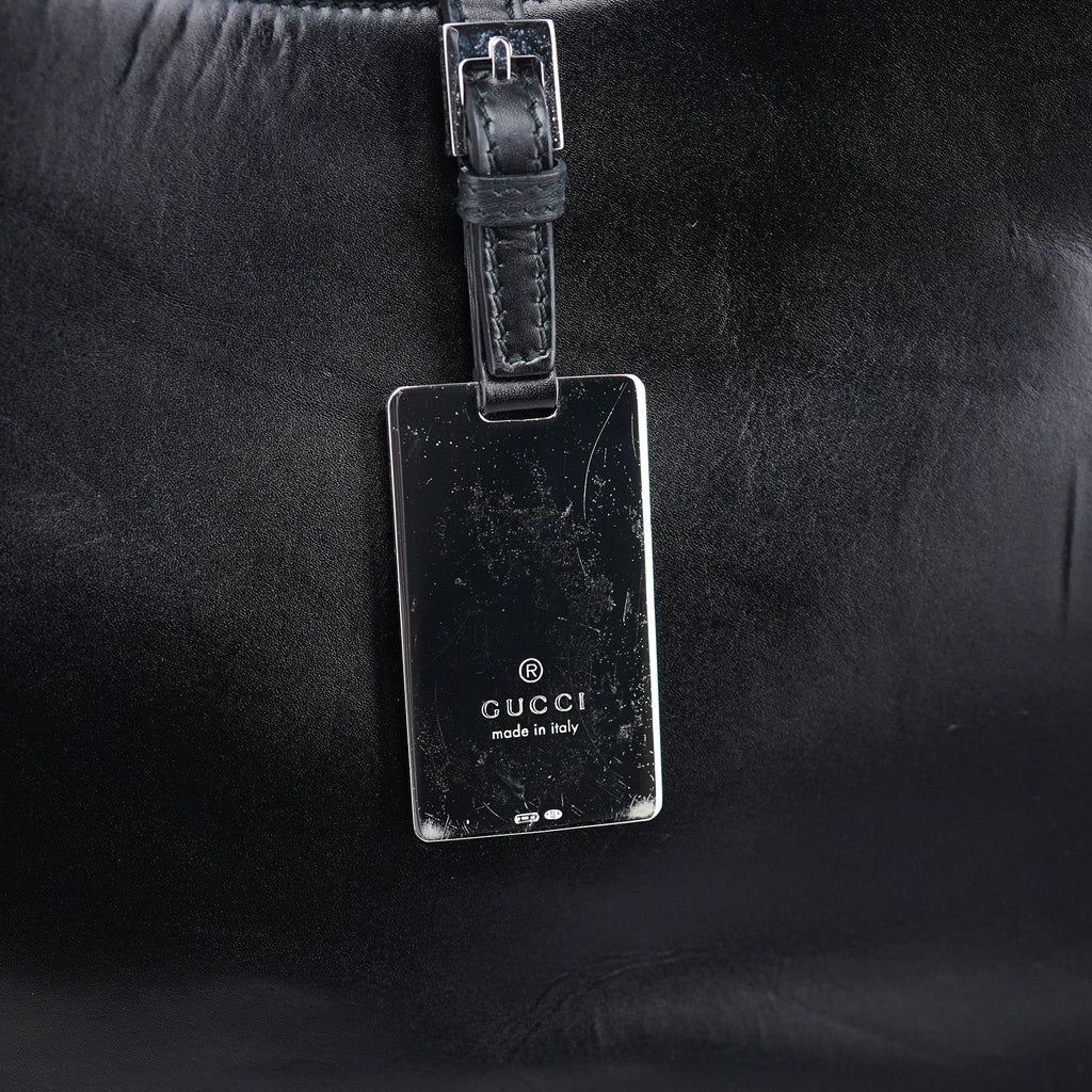 Black Calfskin Hobo Shoulder Bag