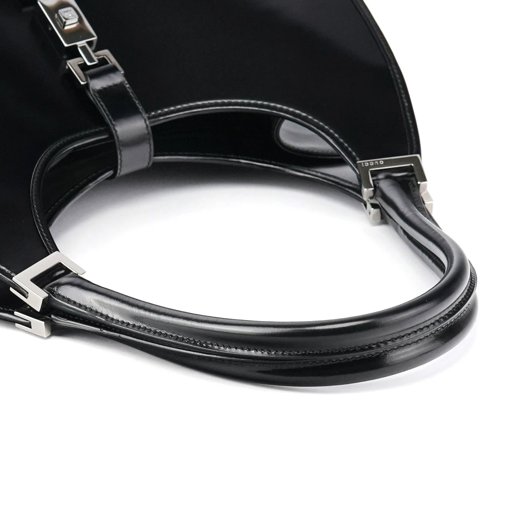 Black Calfskin Jackie Shoulder Bag