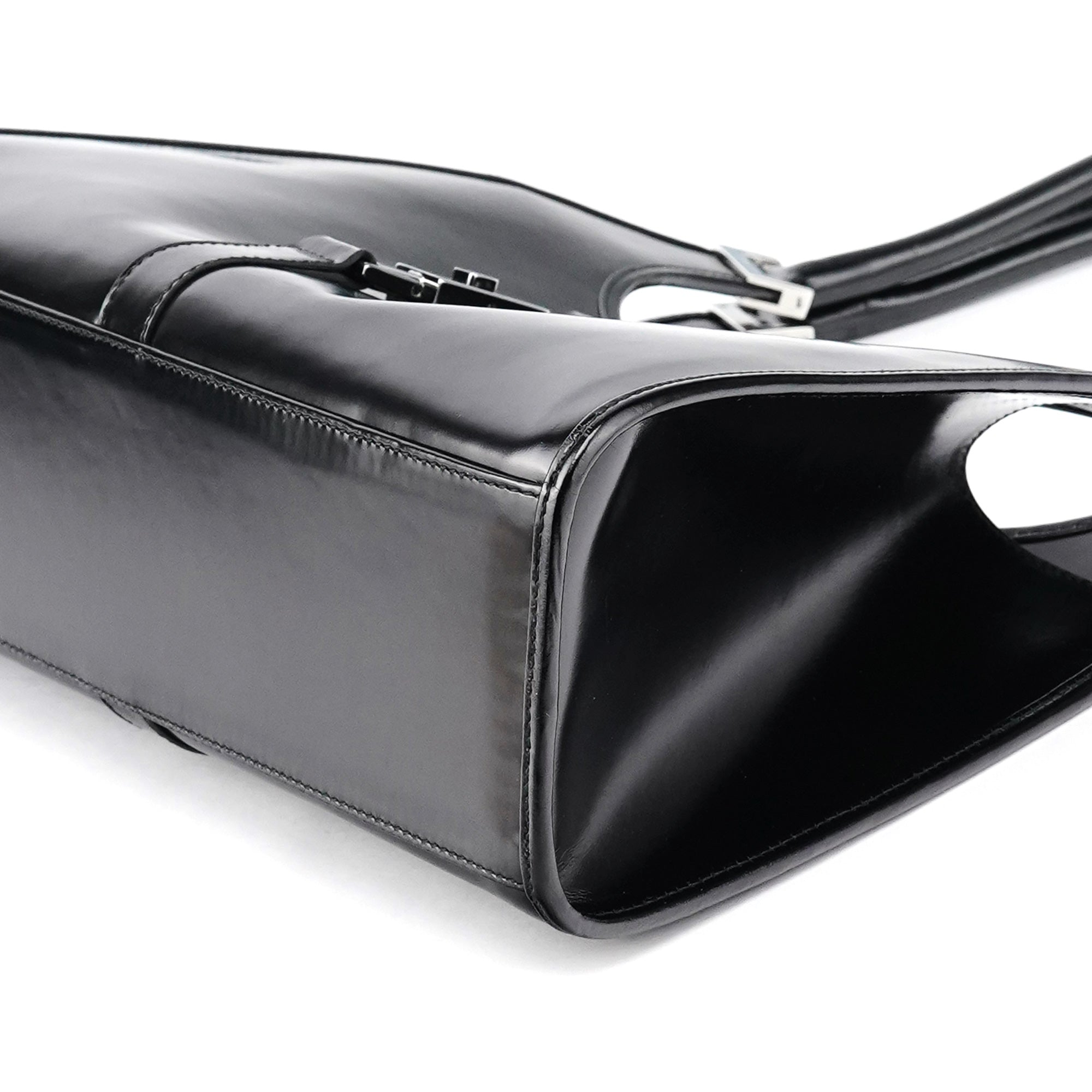 Black Calfskin Jackie Shoulder Bag