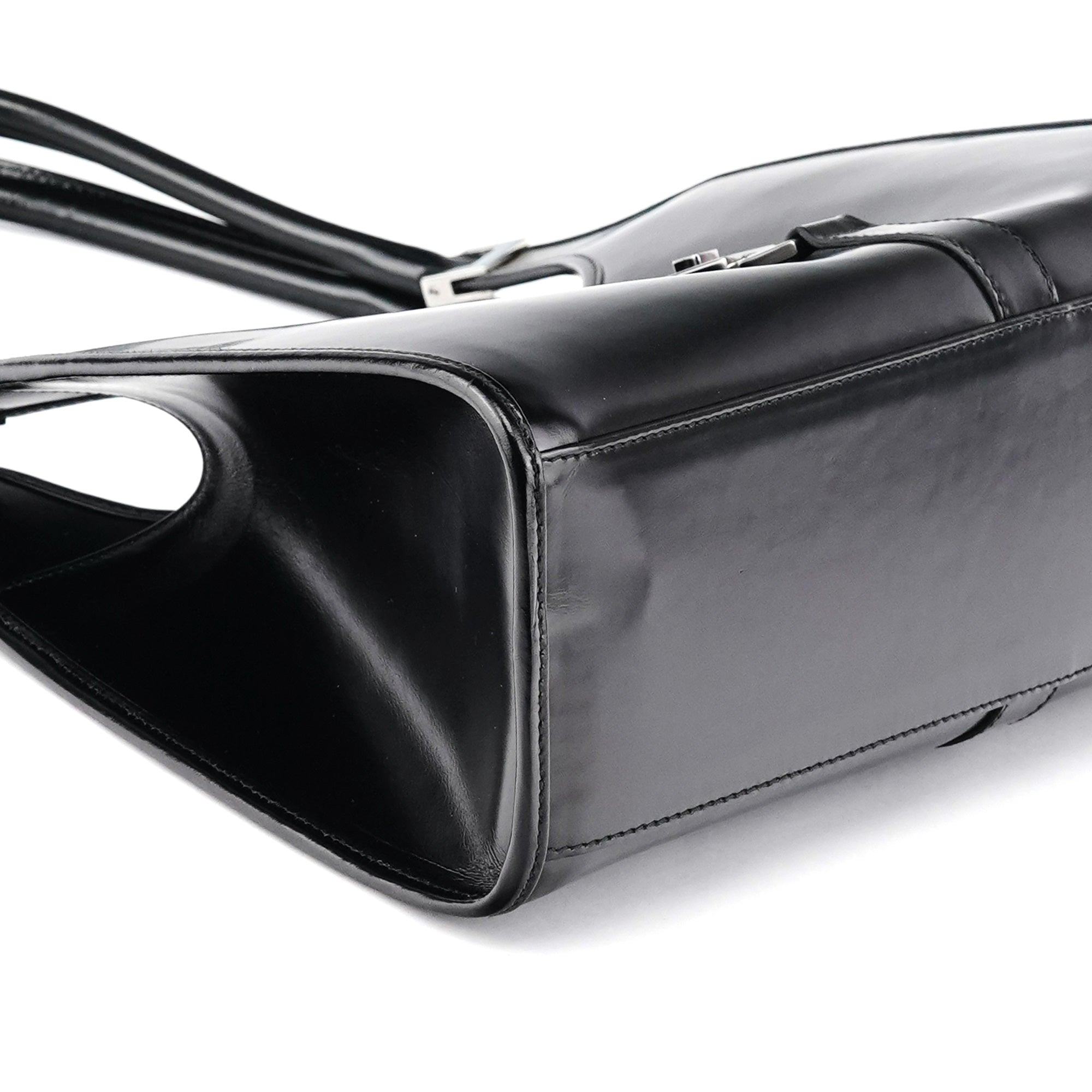 Black Calfskin Jackie Shoulder Bag