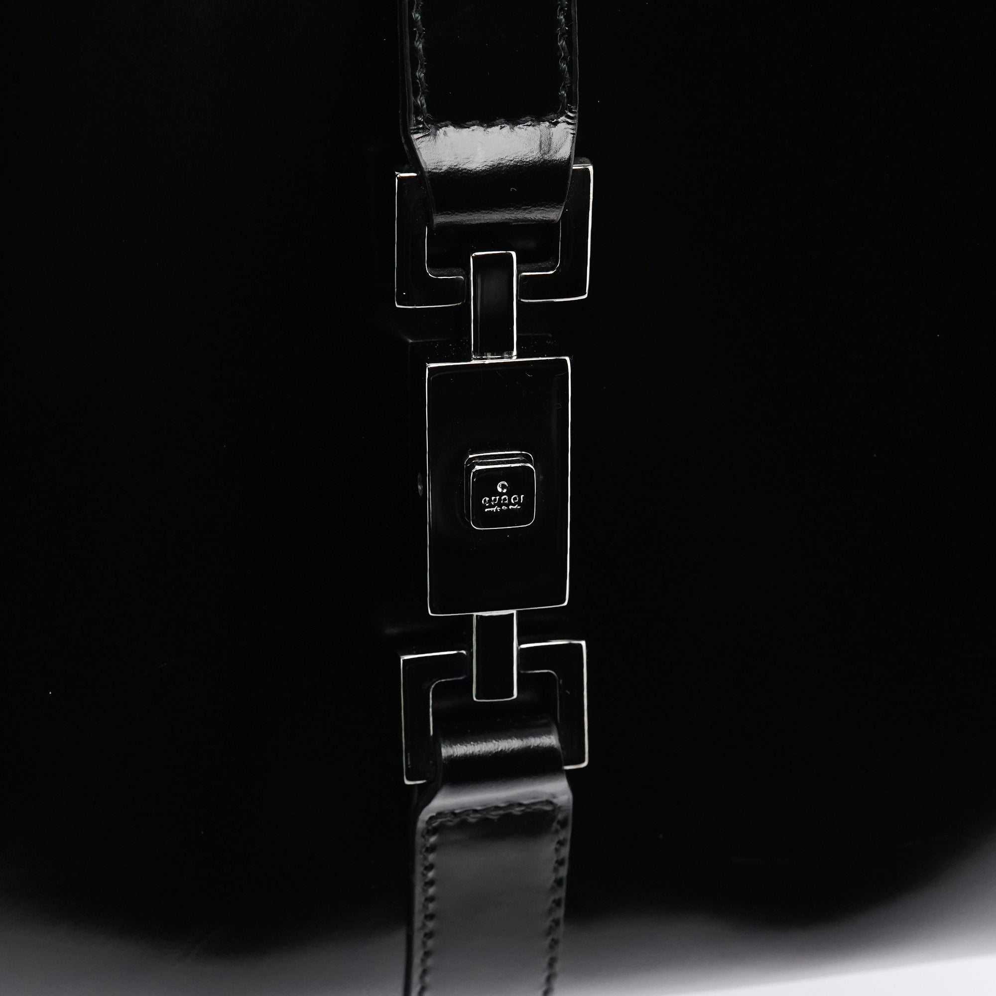 Black Calfskin Jackie Shoulder Bag