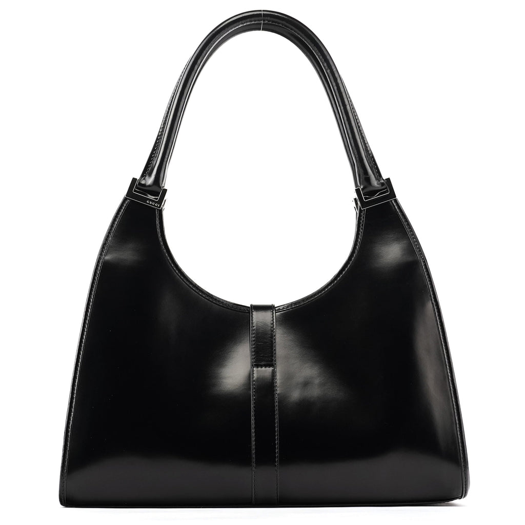 Black Calfskin Jackie Shoulder Bag