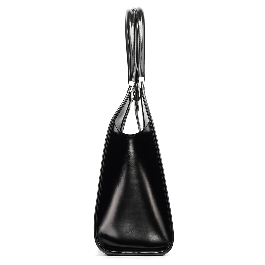 Black Calfskin Jackie Shoulder Bag