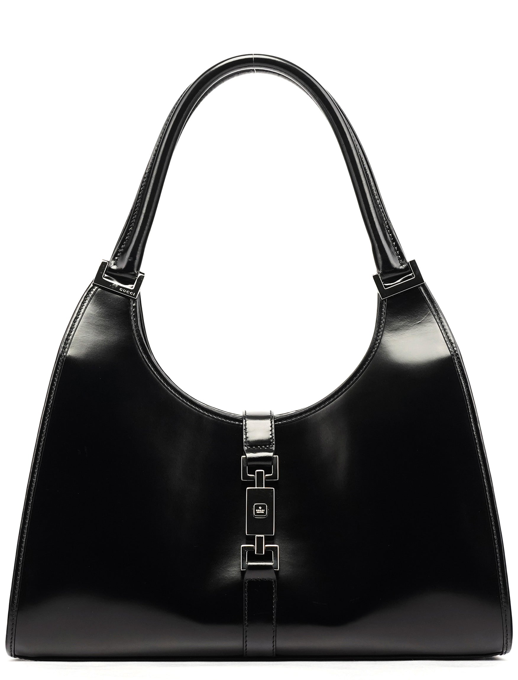 Black Calfskin Jackie Shoulder Bag