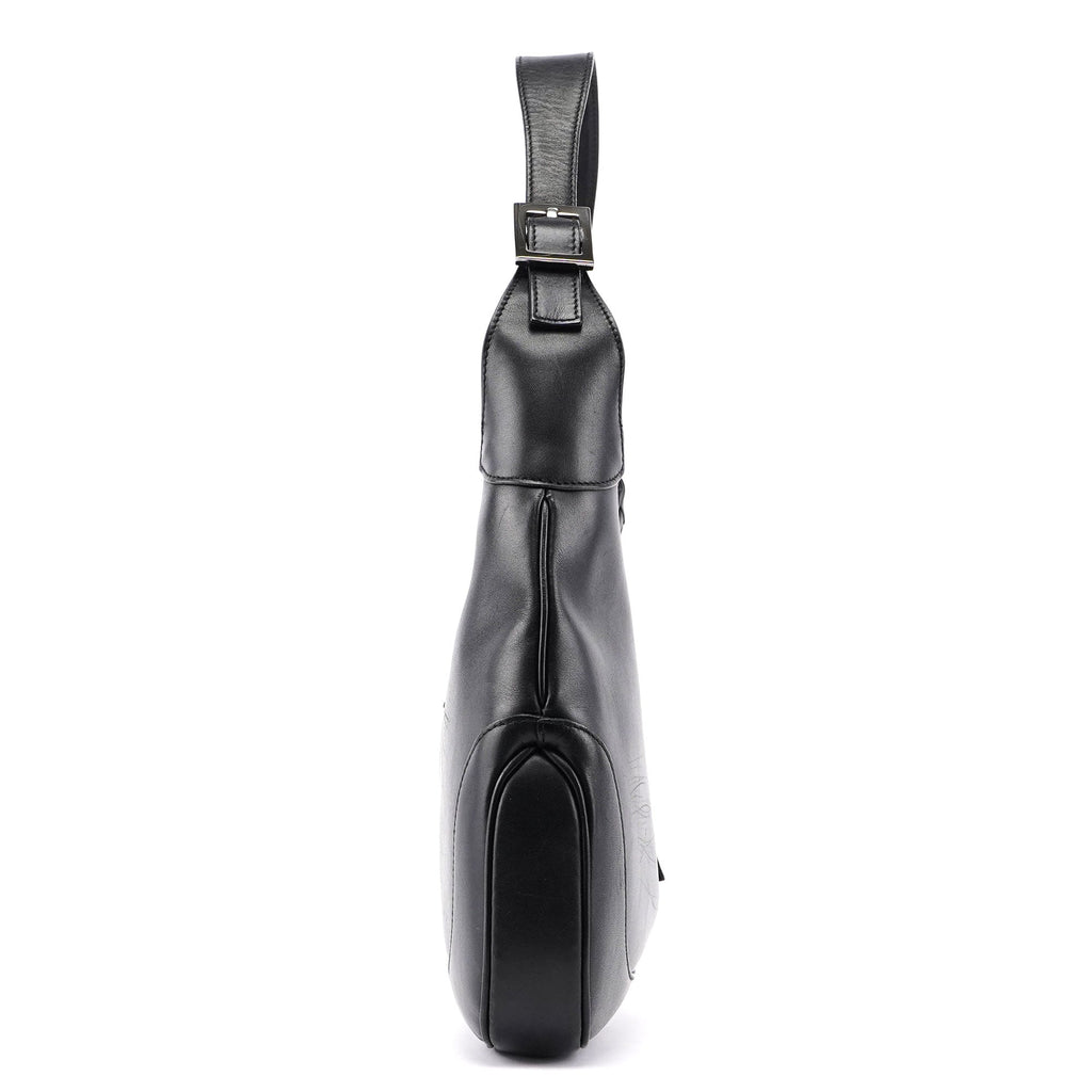 Black Calfskin Jackie Shoulder Bag