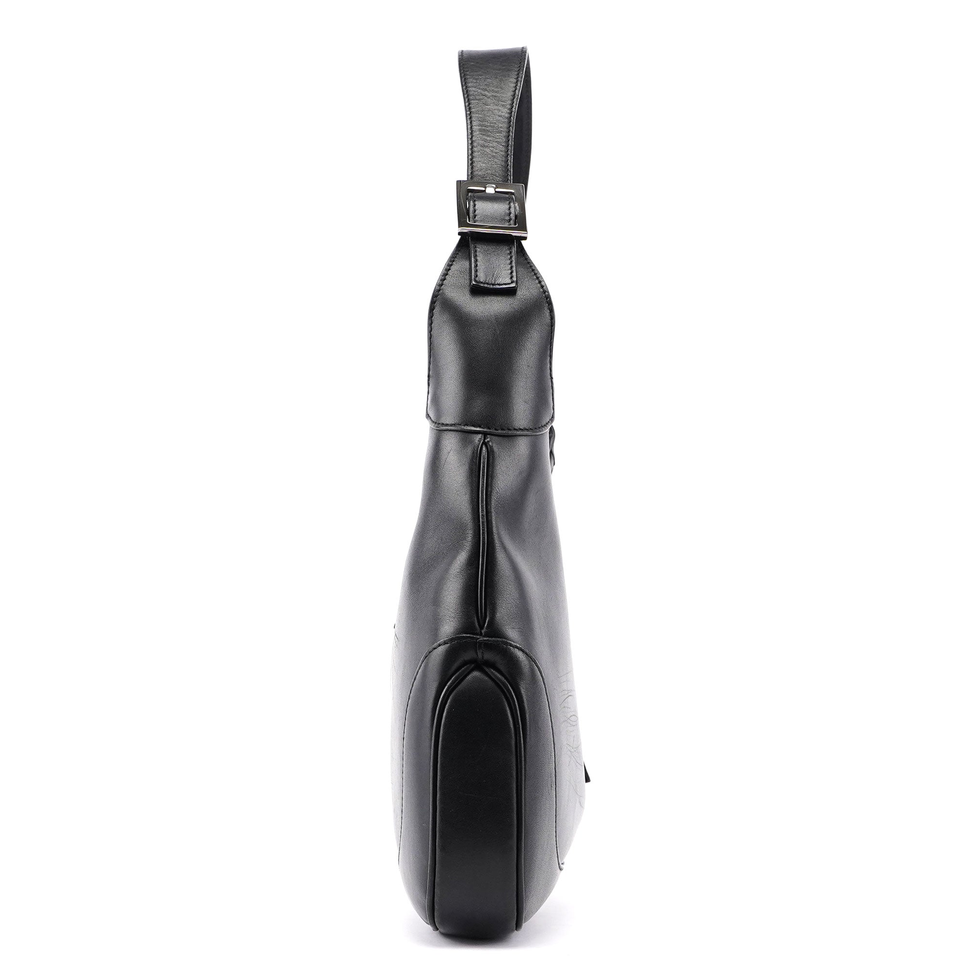 Black Calfskin Jackie Shoulder Bag