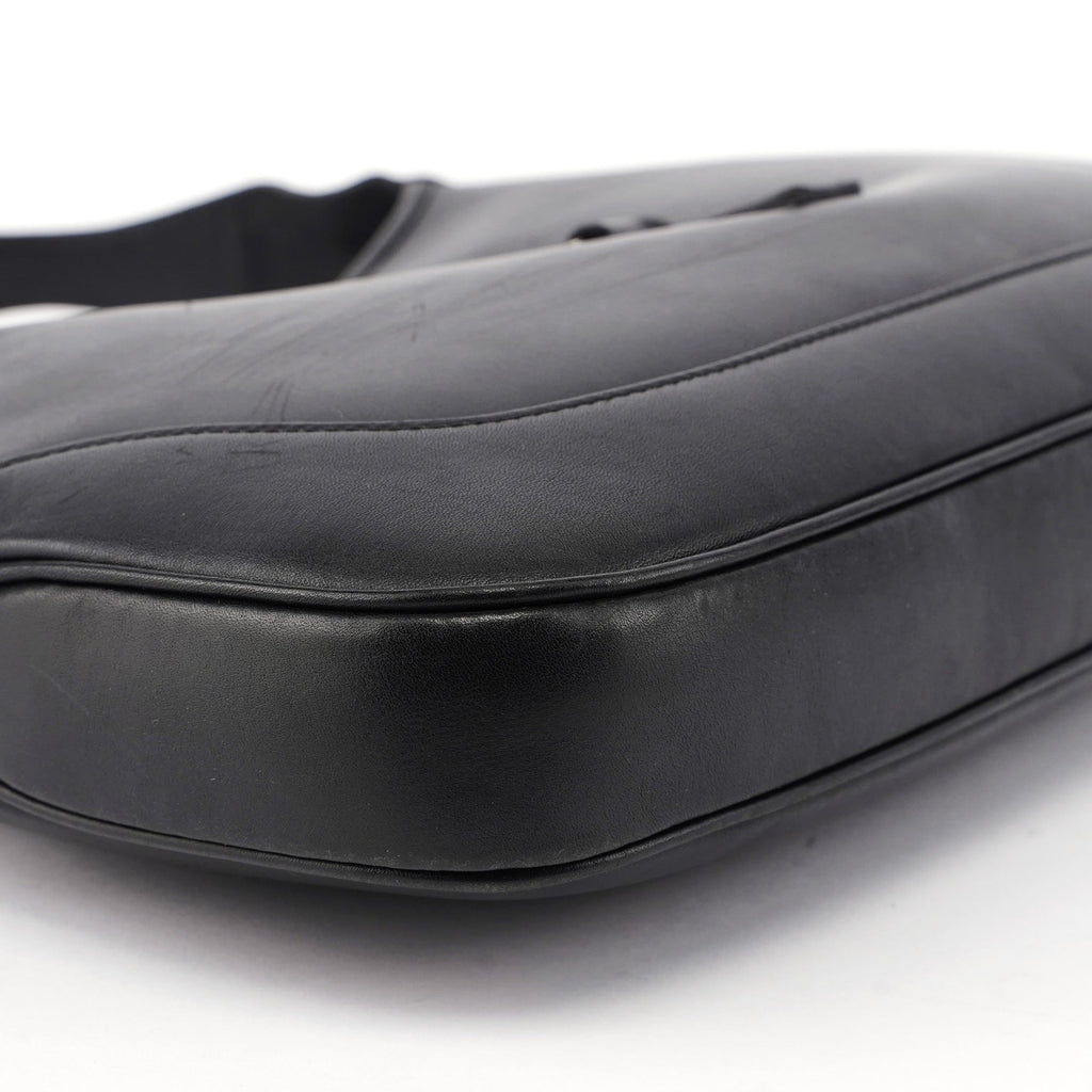 Black Calfskin Jackie Shoulder Bag