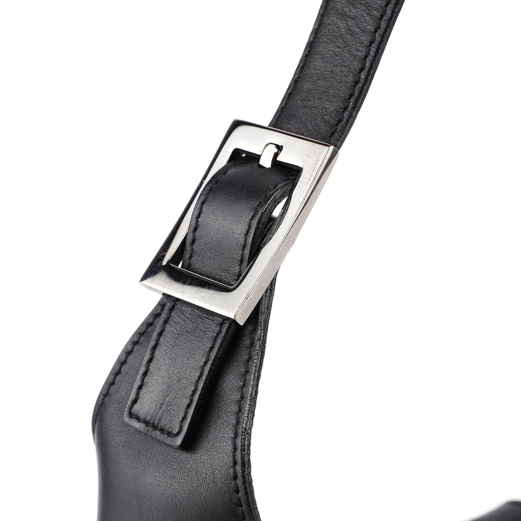Black Calfskin Jackie Shoulder Bag