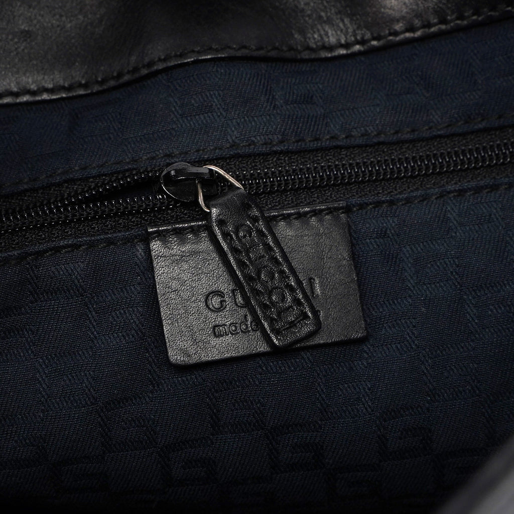 Black Calfskin Jackie Shoulder Bag