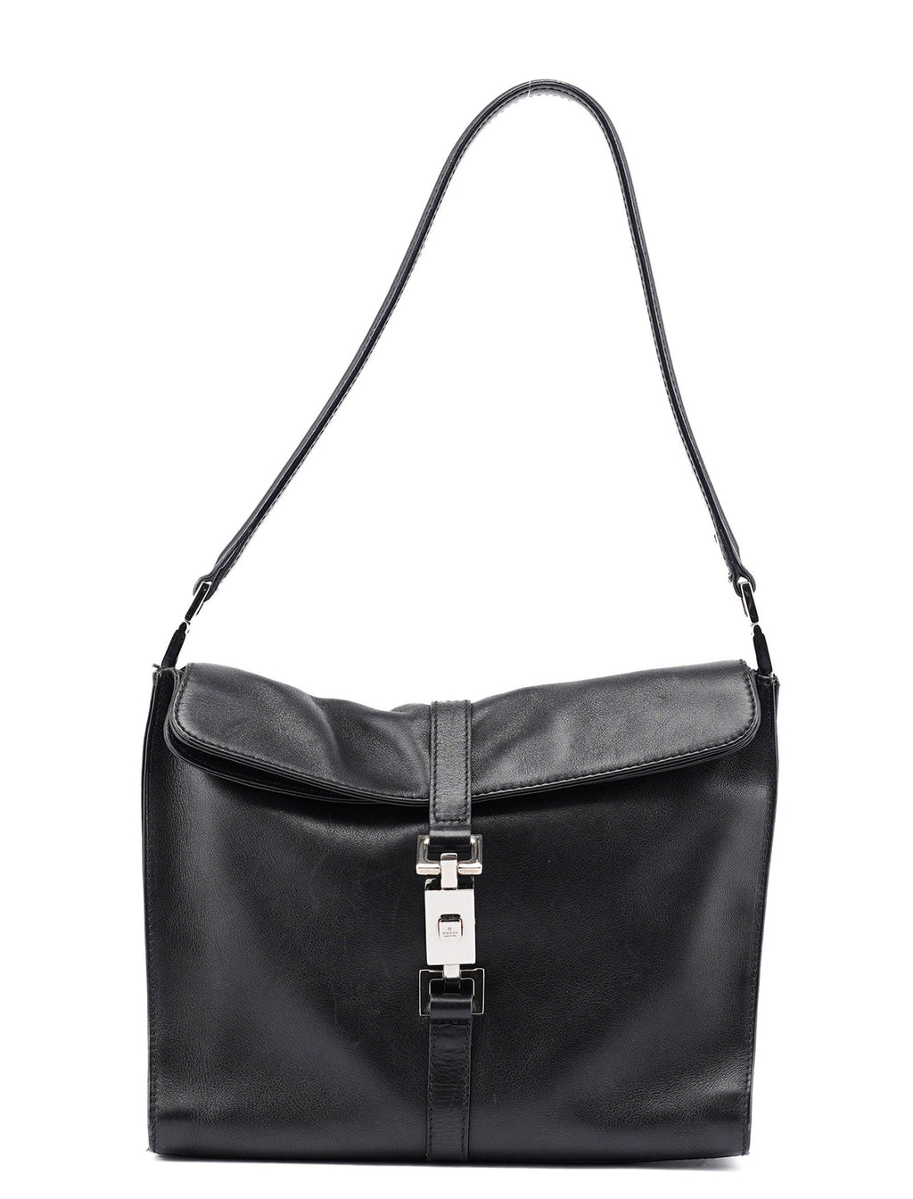 Black Calfskin Jackie Shoulder Bag