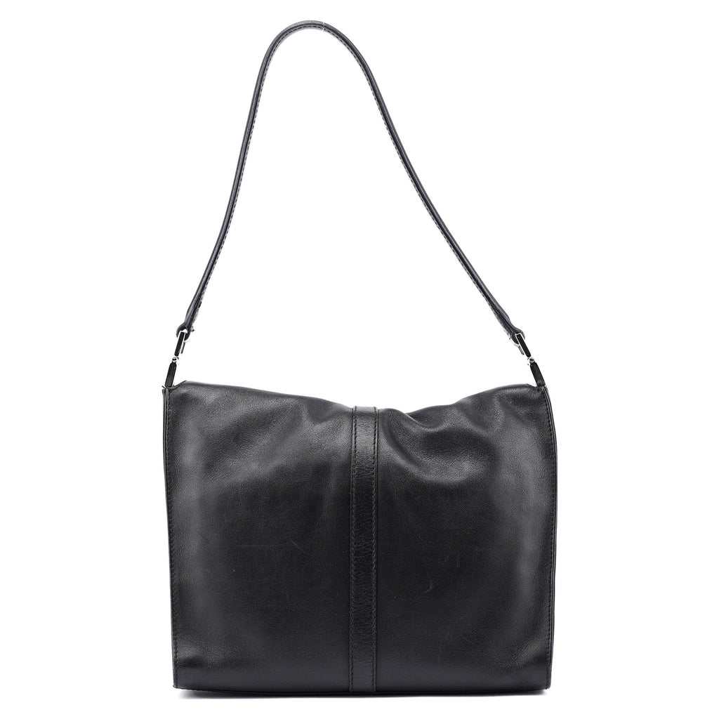 Black Calfskin Jackie Shoulder Bag