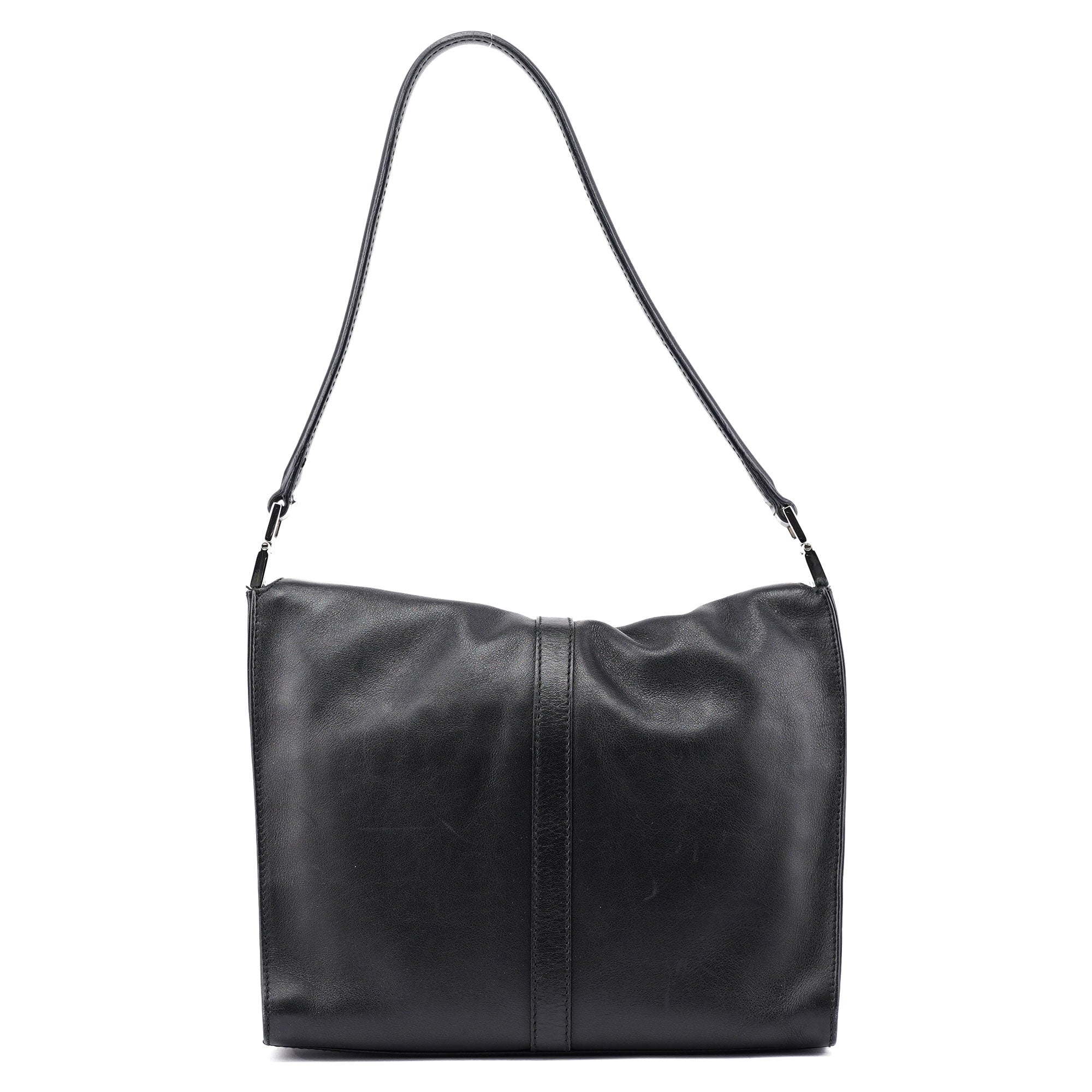 Black Calfskin Jackie Shoulder Bag