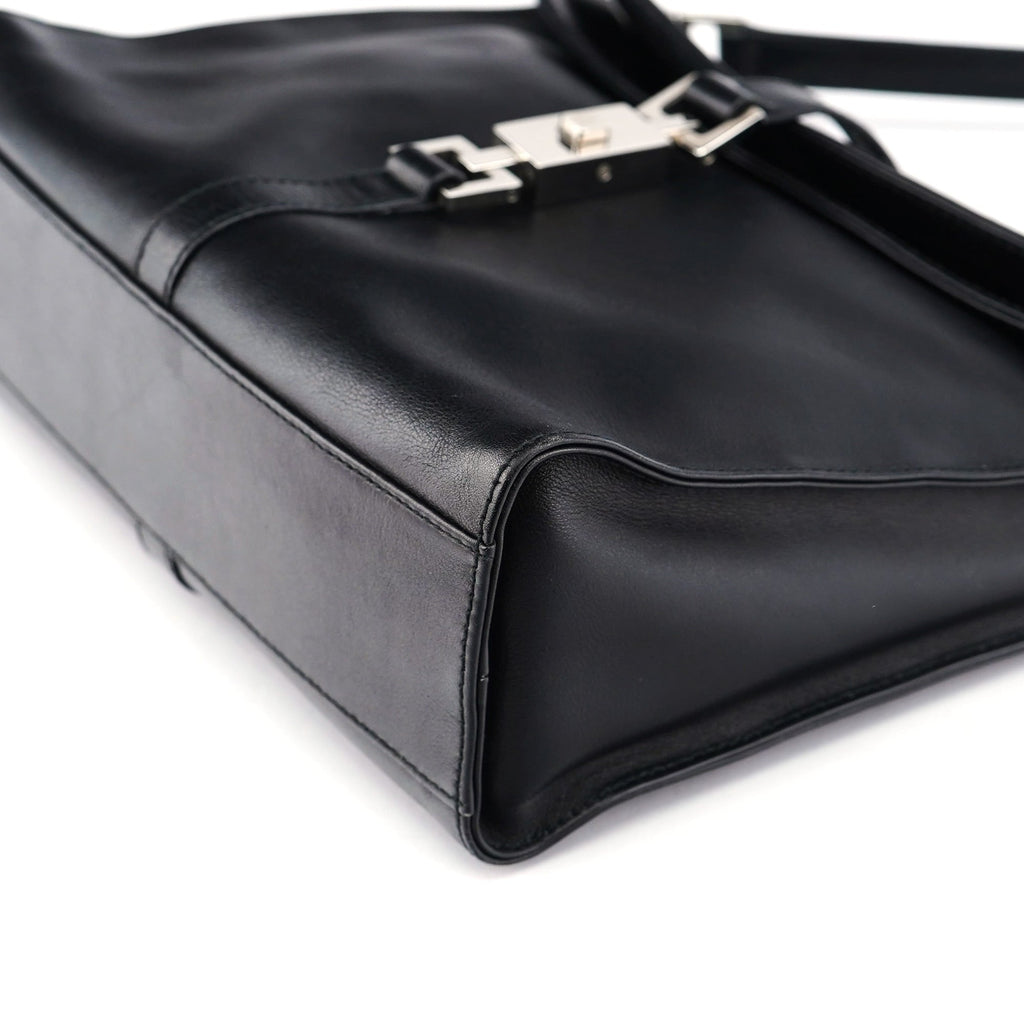 Black Calfskin Jackie Shoulder Bag