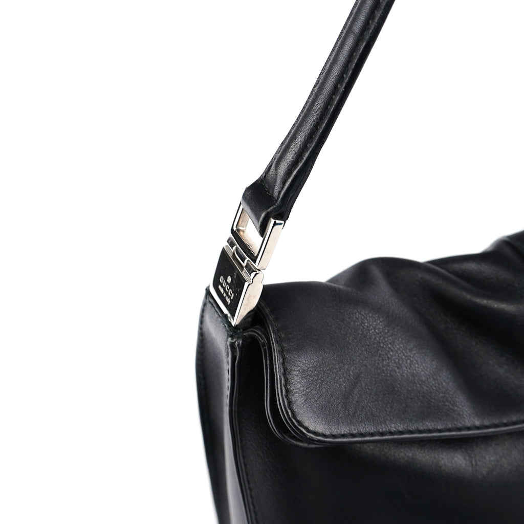 Black Calfskin Jackie Shoulder Bag