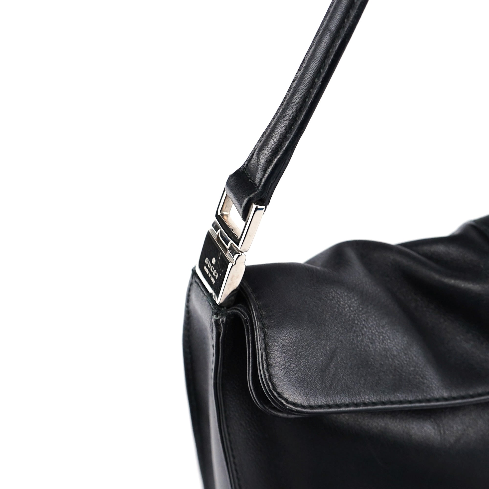 Black Calfskin Jackie Shoulder Bag