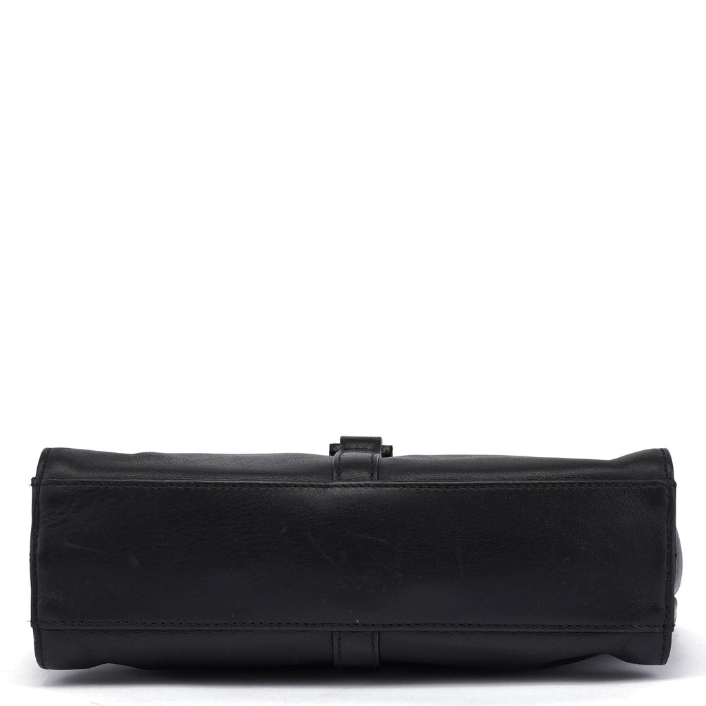 Black Calfskin Jackie Shoulder Bag