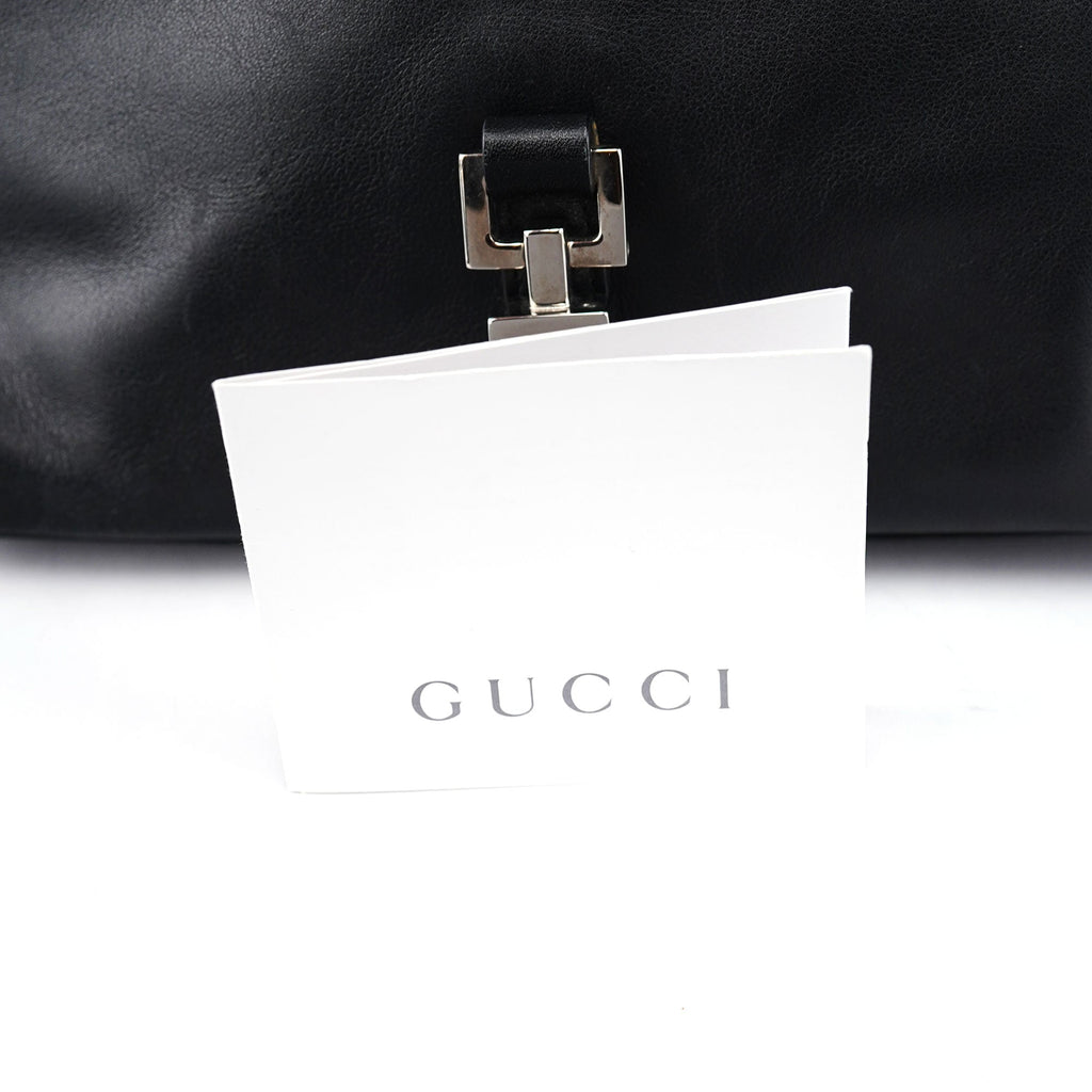 Black Calfskin Jackie Shoulder Bag