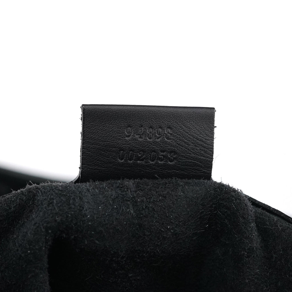 Black Calfskin Leather Pouch Tote Bag