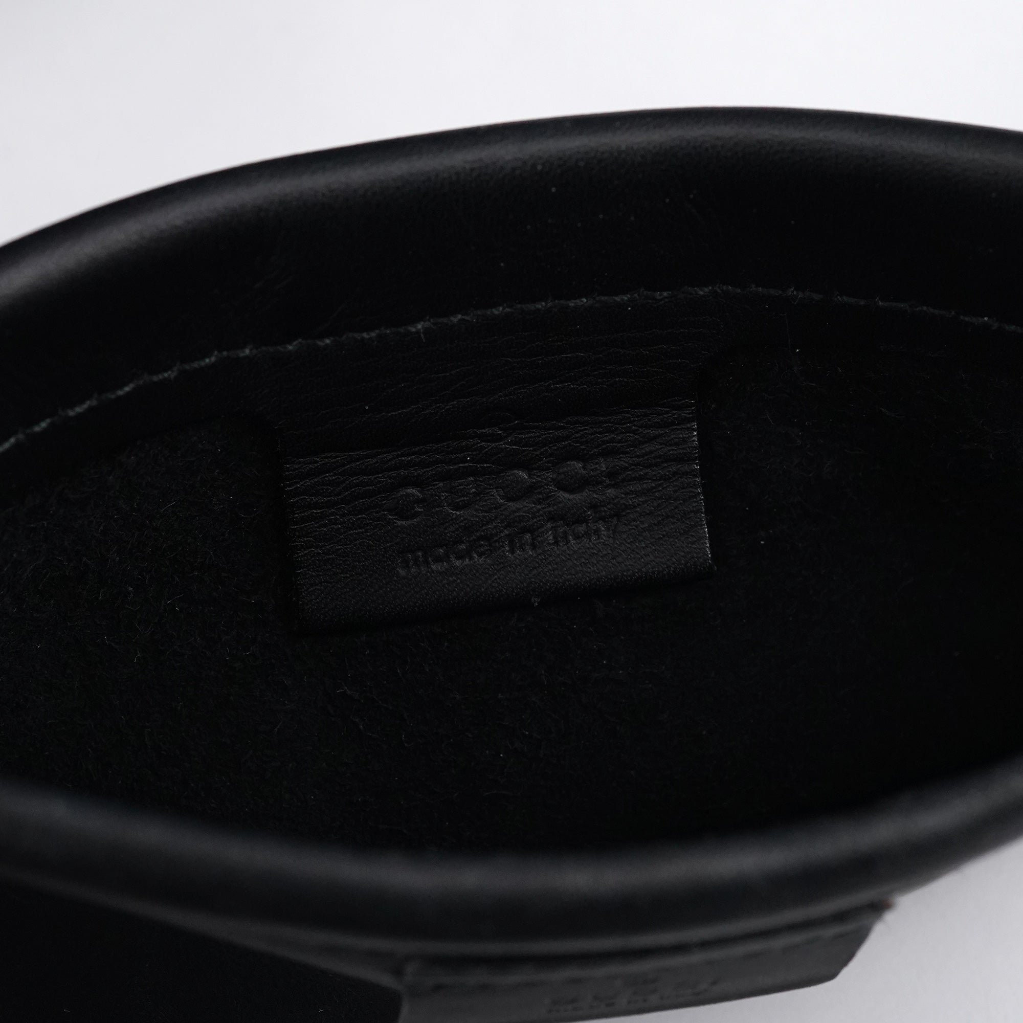 Black Calfskin Leather Pouch Tote Bag