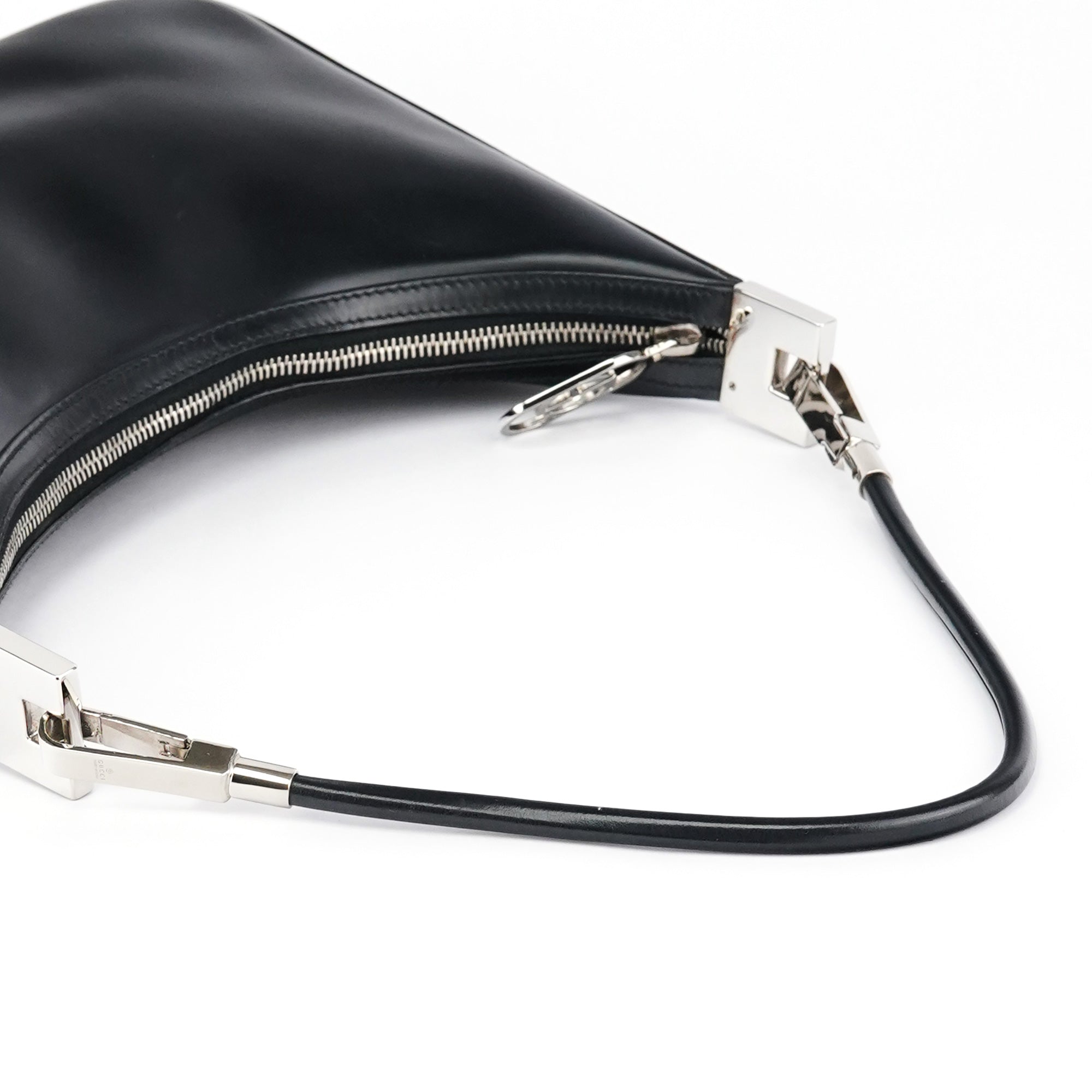Black Calfskin Leather Shoulder Bag