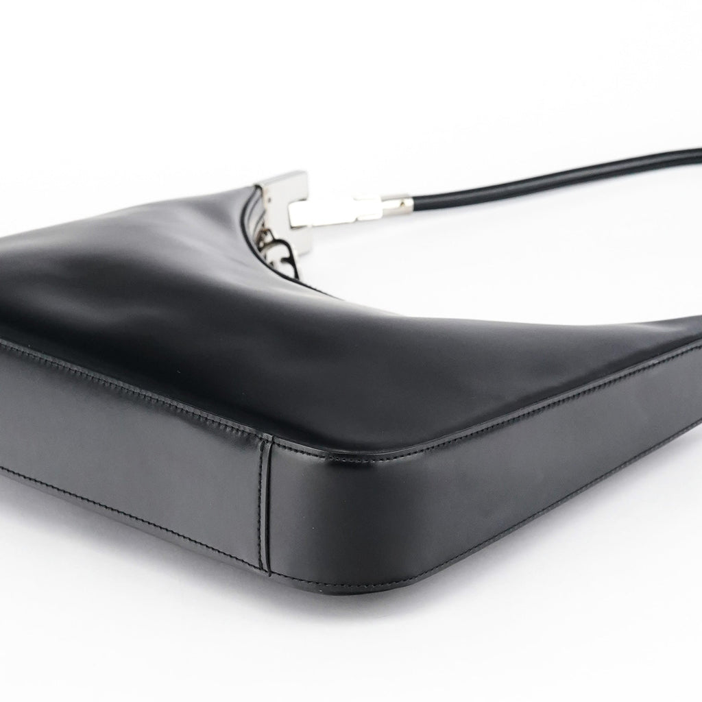 Black Calfskin Leather Shoulder Bag
