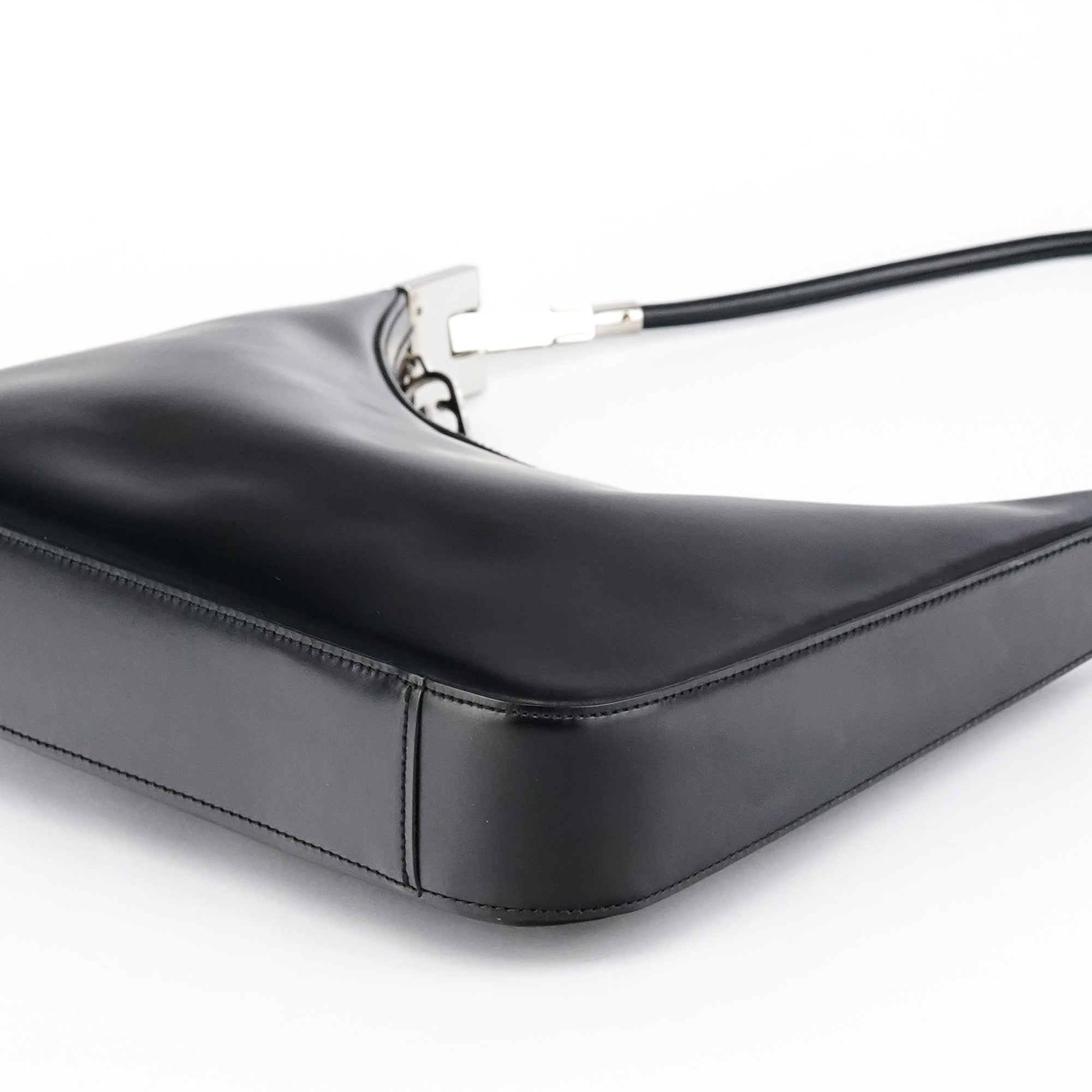 Black Calfskin Leather Shoulder Bag