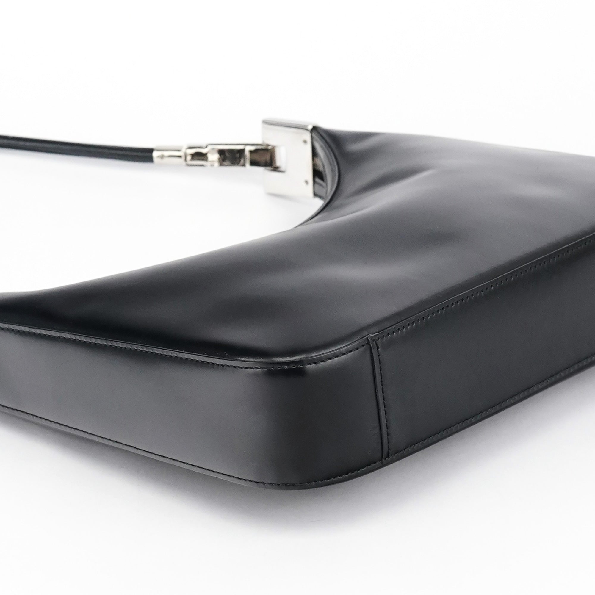 Black Calfskin Leather Shoulder Bag