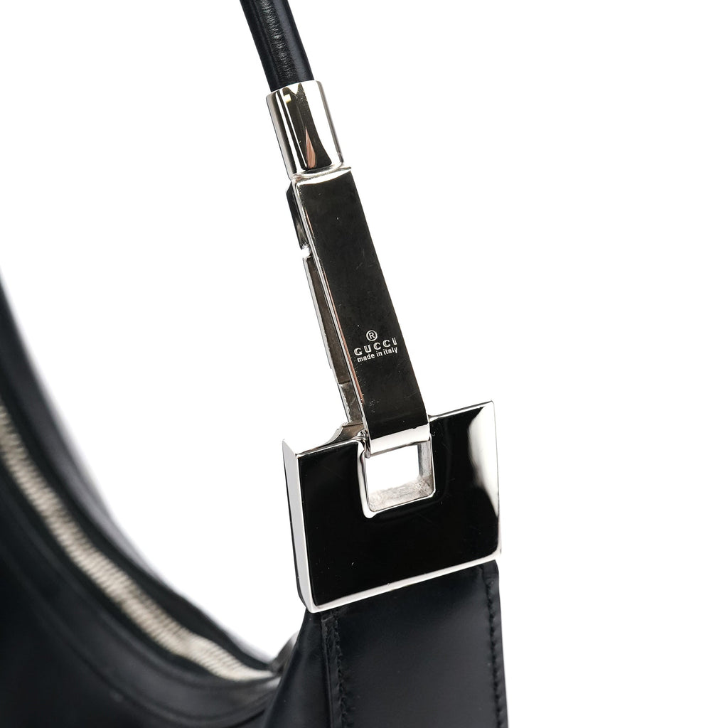 Black Calfskin Leather Shoulder Bag