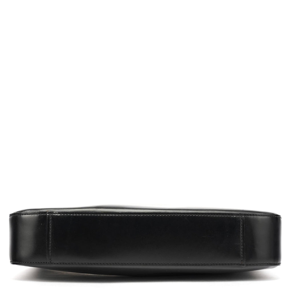 Black Calfskin Leather Shoulder Bag