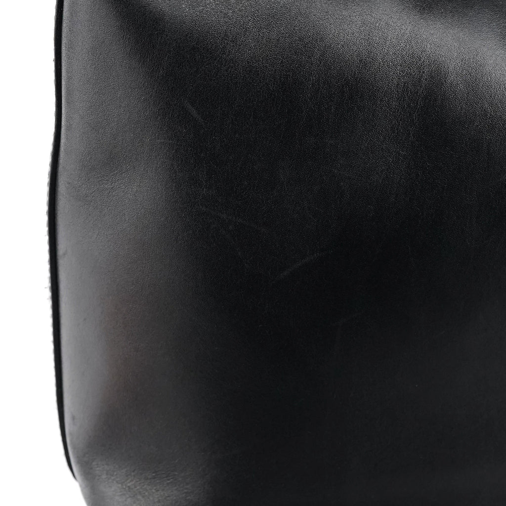 Black Calfskin Leather Shoulder Bag