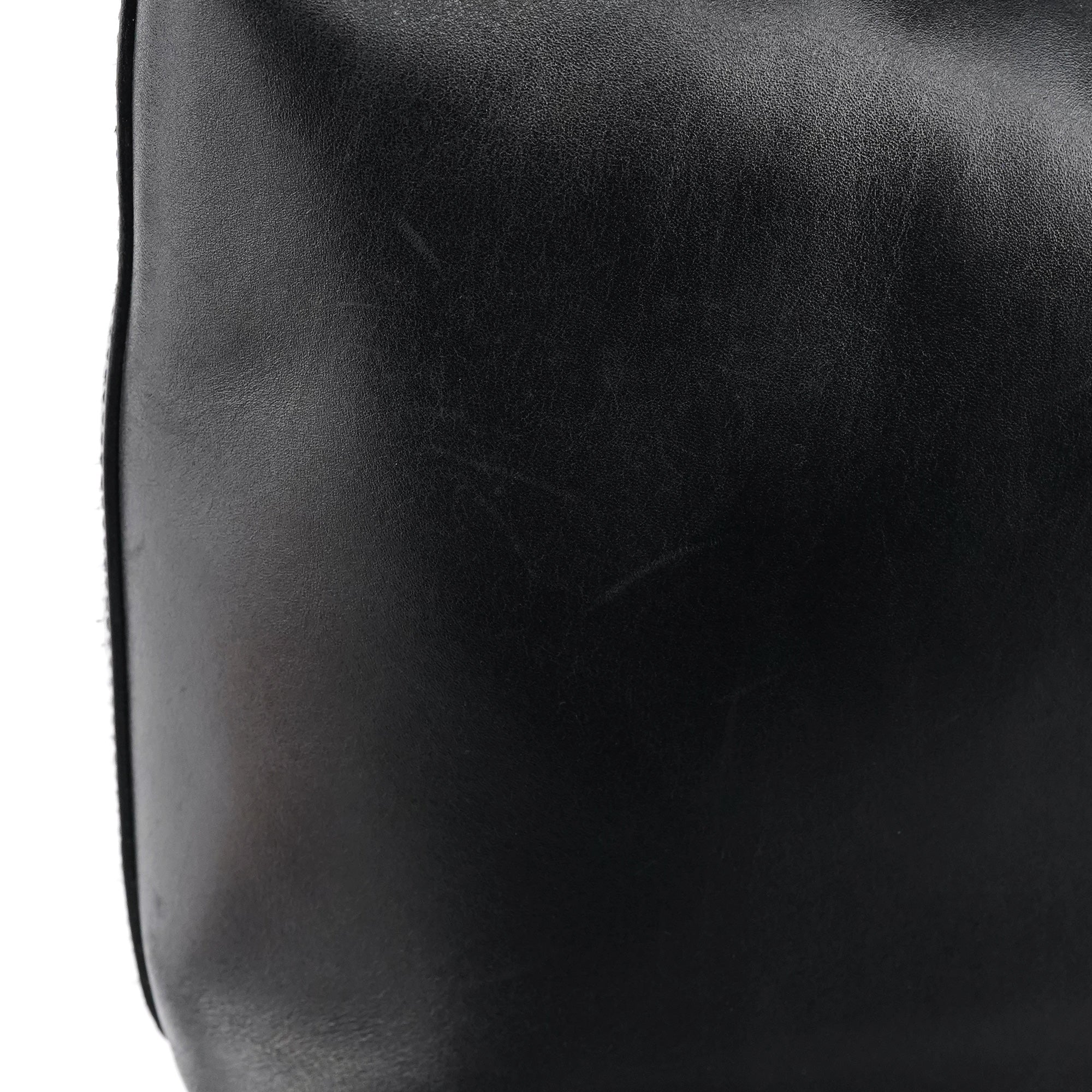Black Calfskin Leather Shoulder Bag