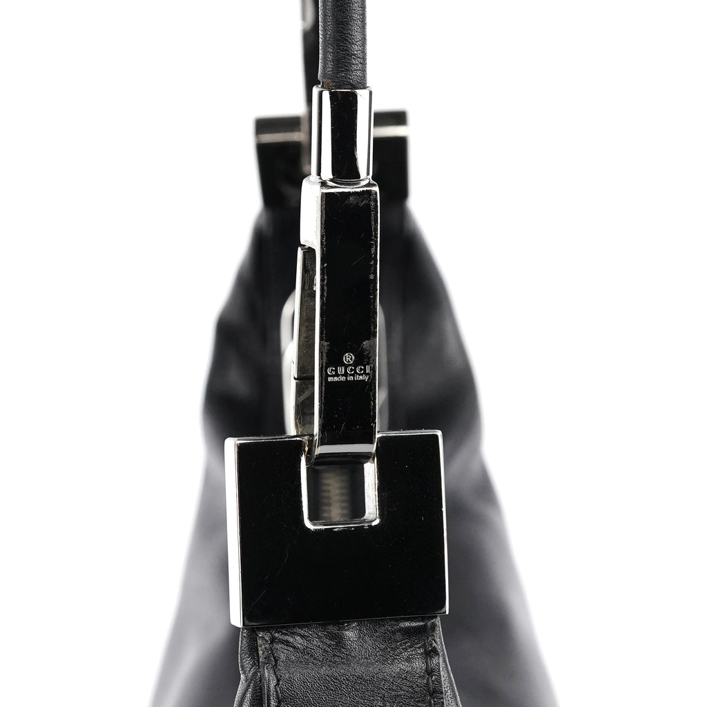 Black Calfskin Leather Shoulder Bag