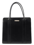 Black Calfskin Plaque Tote Bag