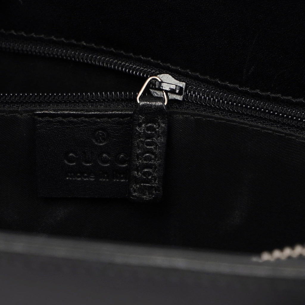 Black Calfskin Plaque Tote Bag