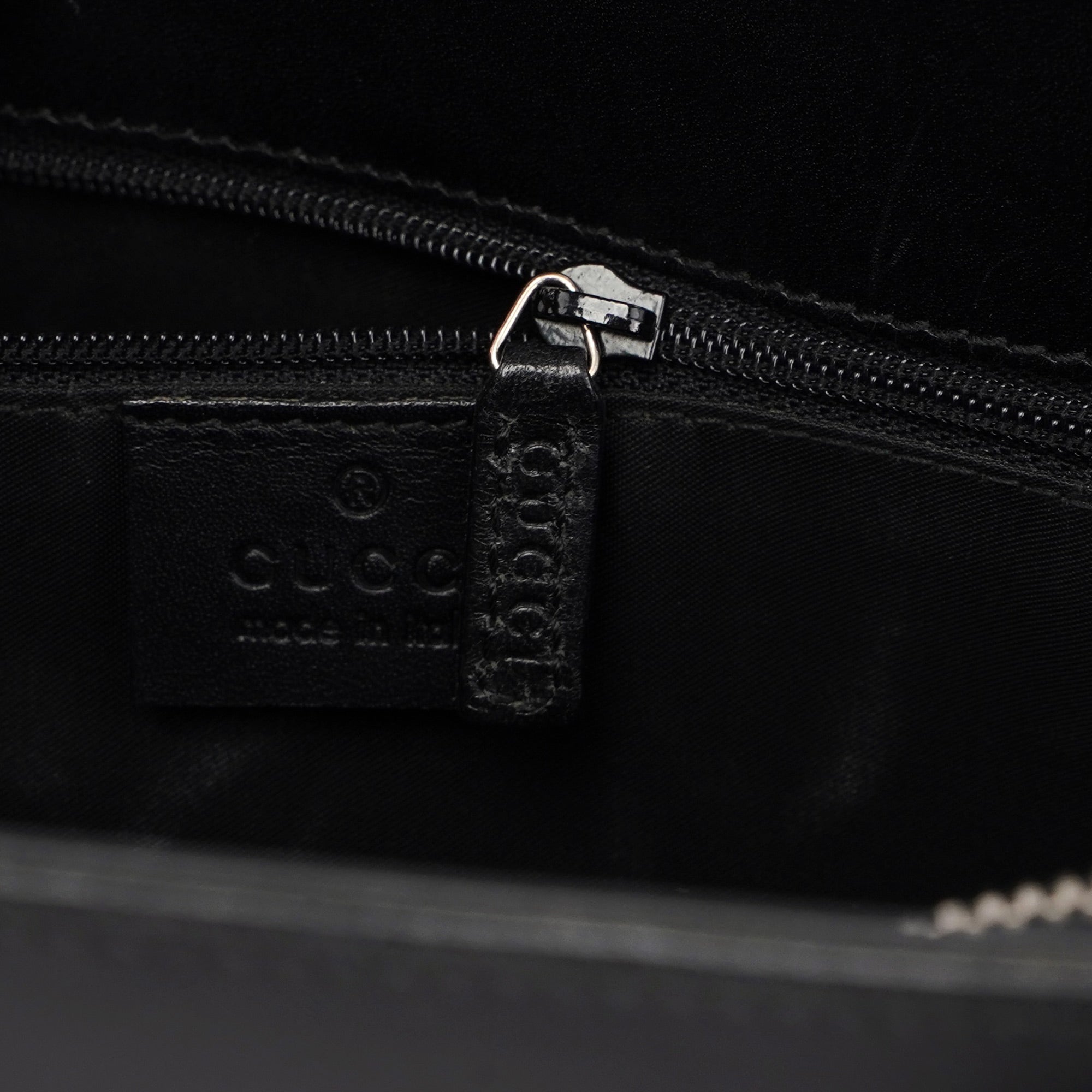 Black Calfskin Plaque Tote Bag