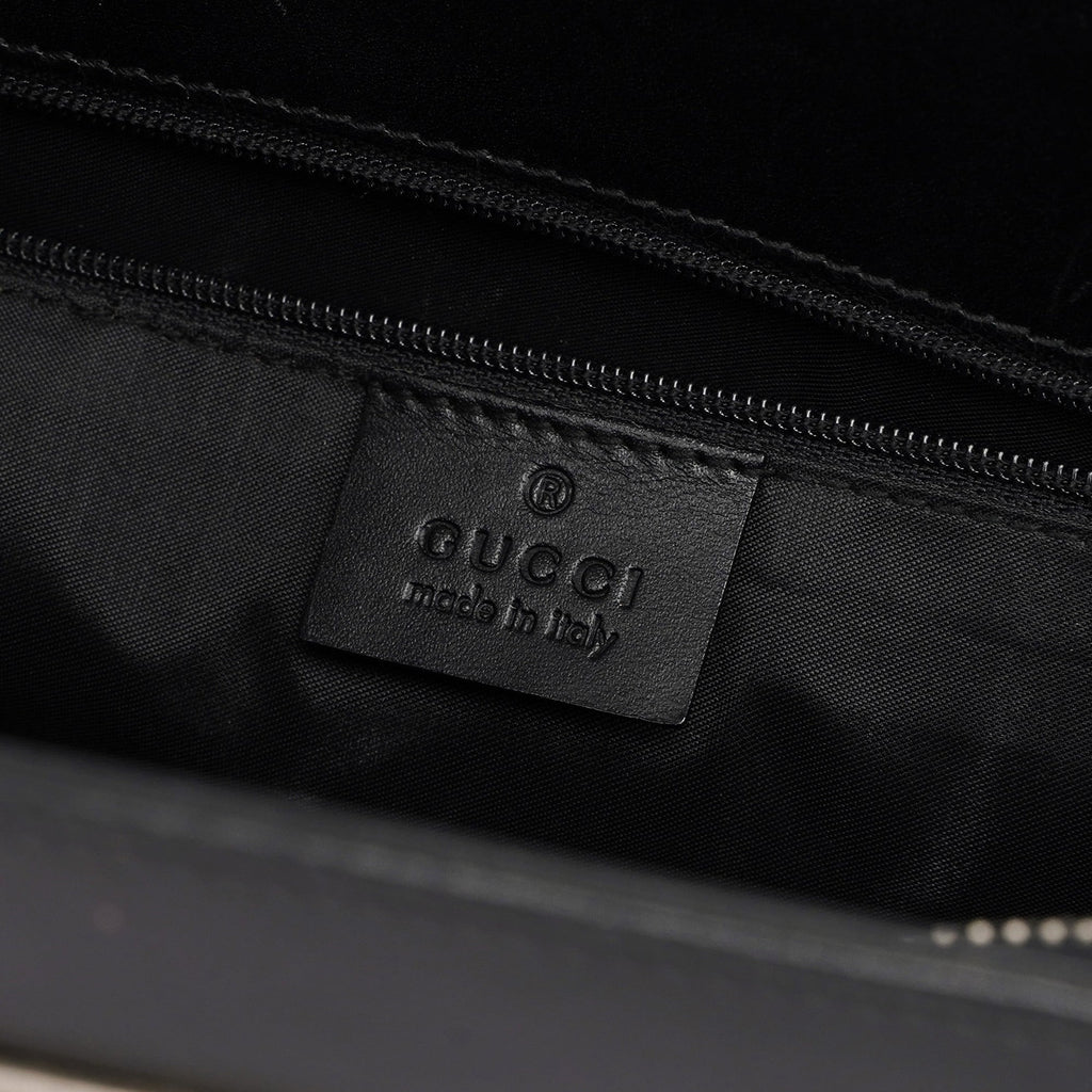 Black Calfskin Plaque Tote Bag